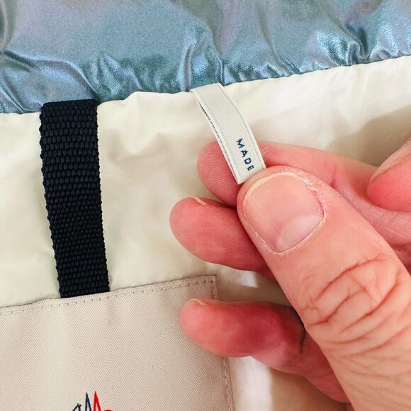 Moncler Blue Down Faucille Gilet Vest High Neck Zip Front Moncler Logo 4 / XL - Picture 9 of 16